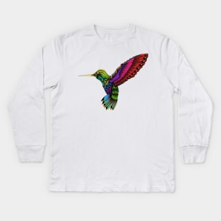 Ornate Hummingbird Kids Long Sleeve T-Shirt